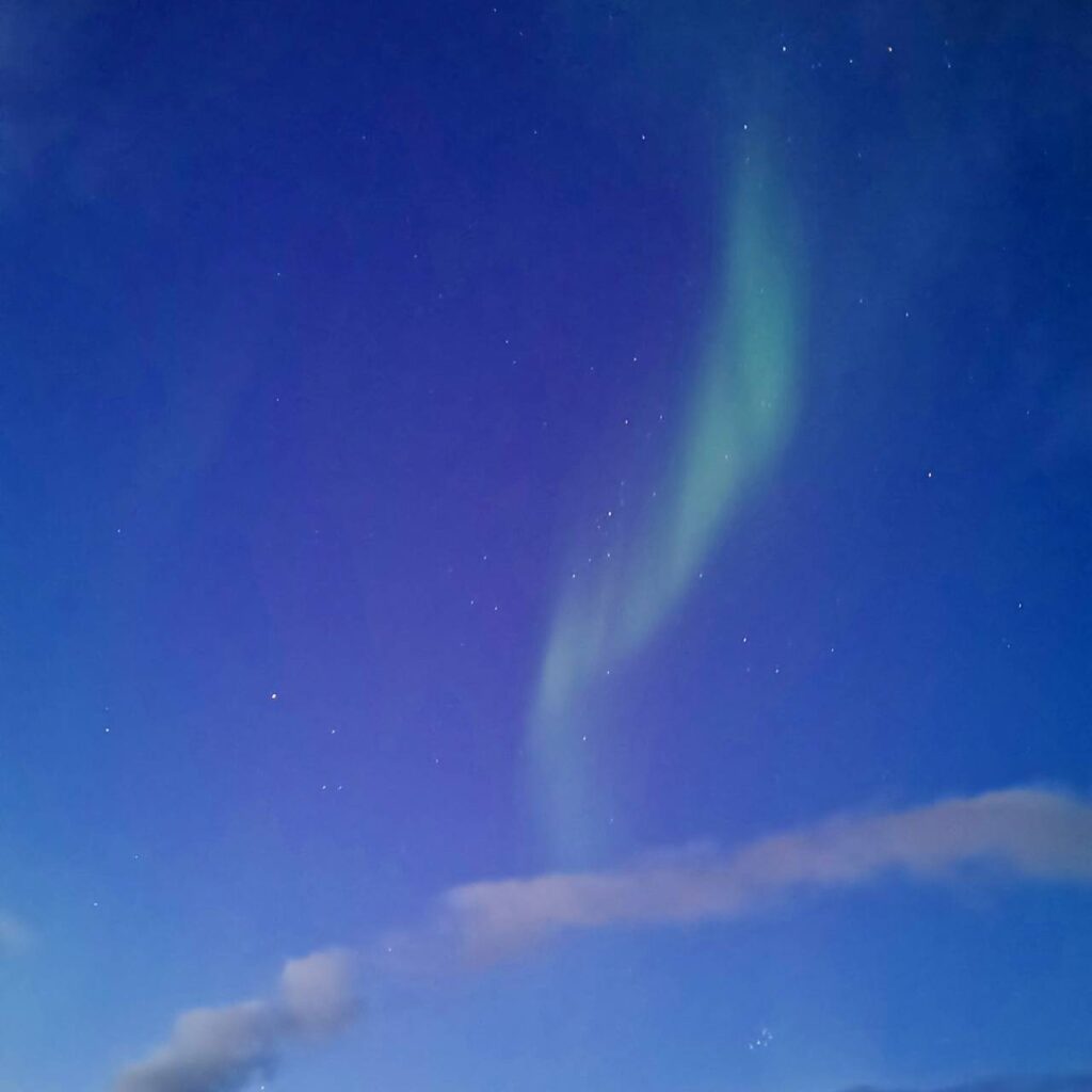 初めの方のオーロラの様子